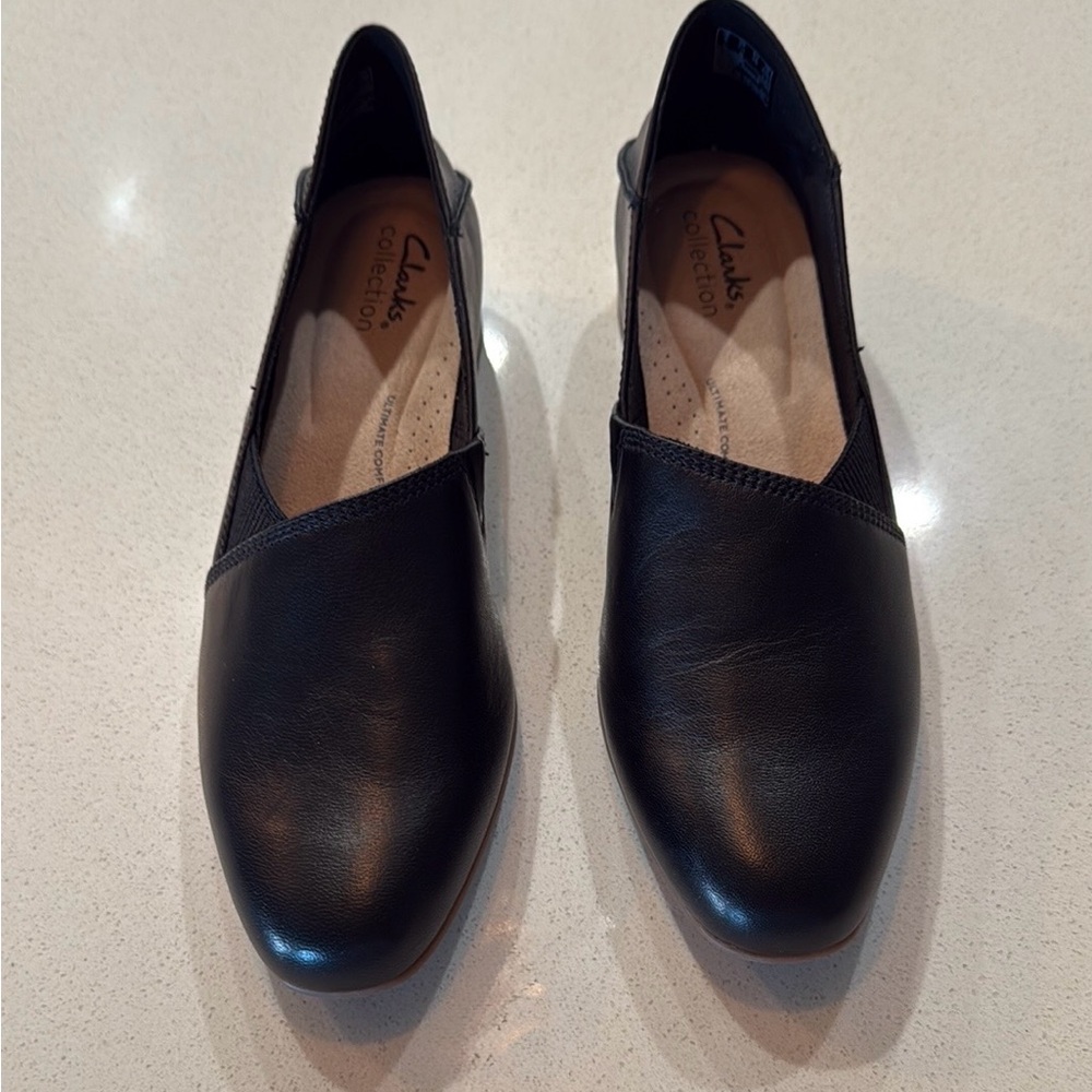 NWOB Clarks Juliet Black Leather Women's Shoes Size 7 1/2 N